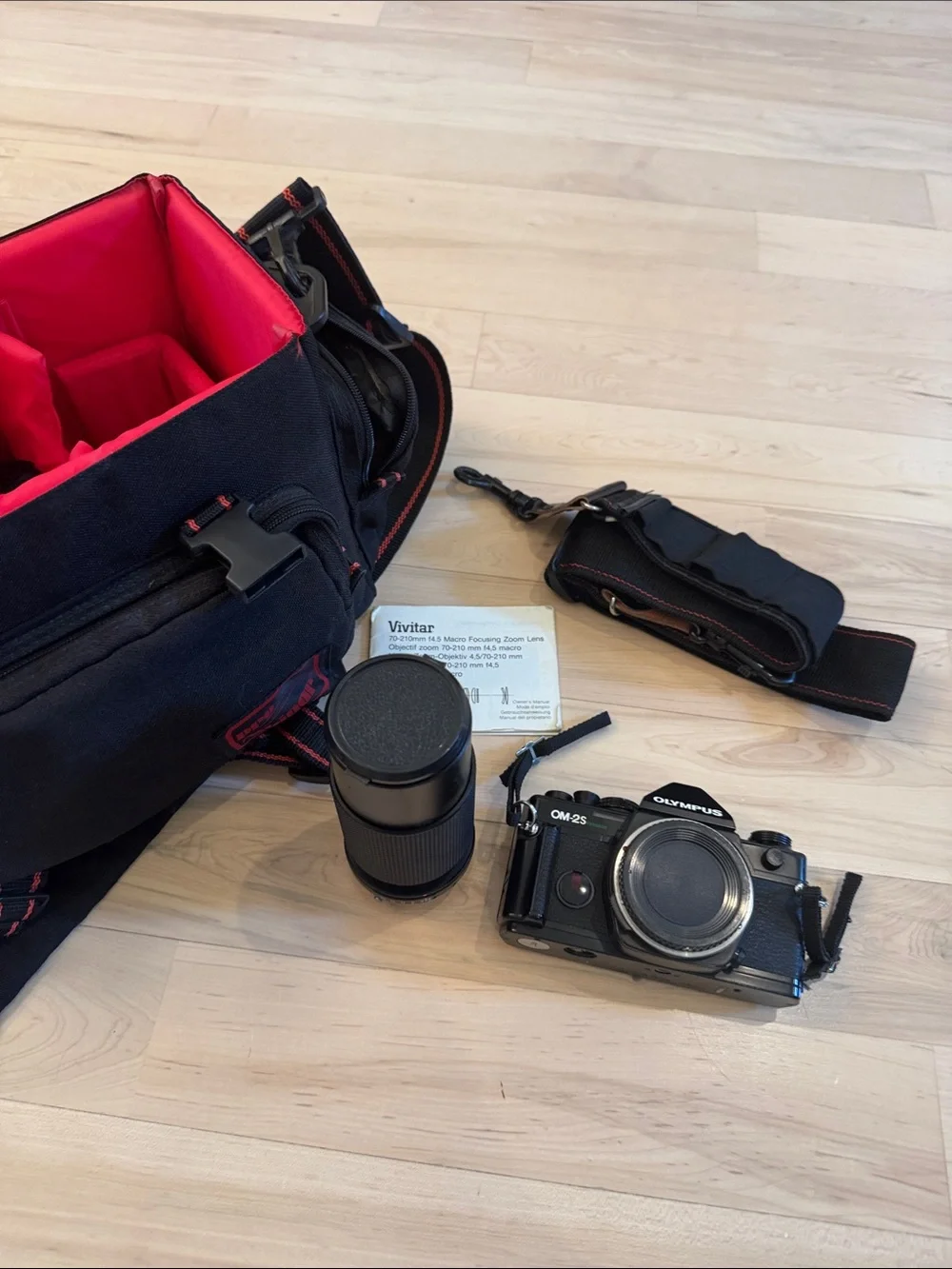 Olympus OM-2S Program 35mm SLR Film Camera Body-Vivitar 70-120mm lens